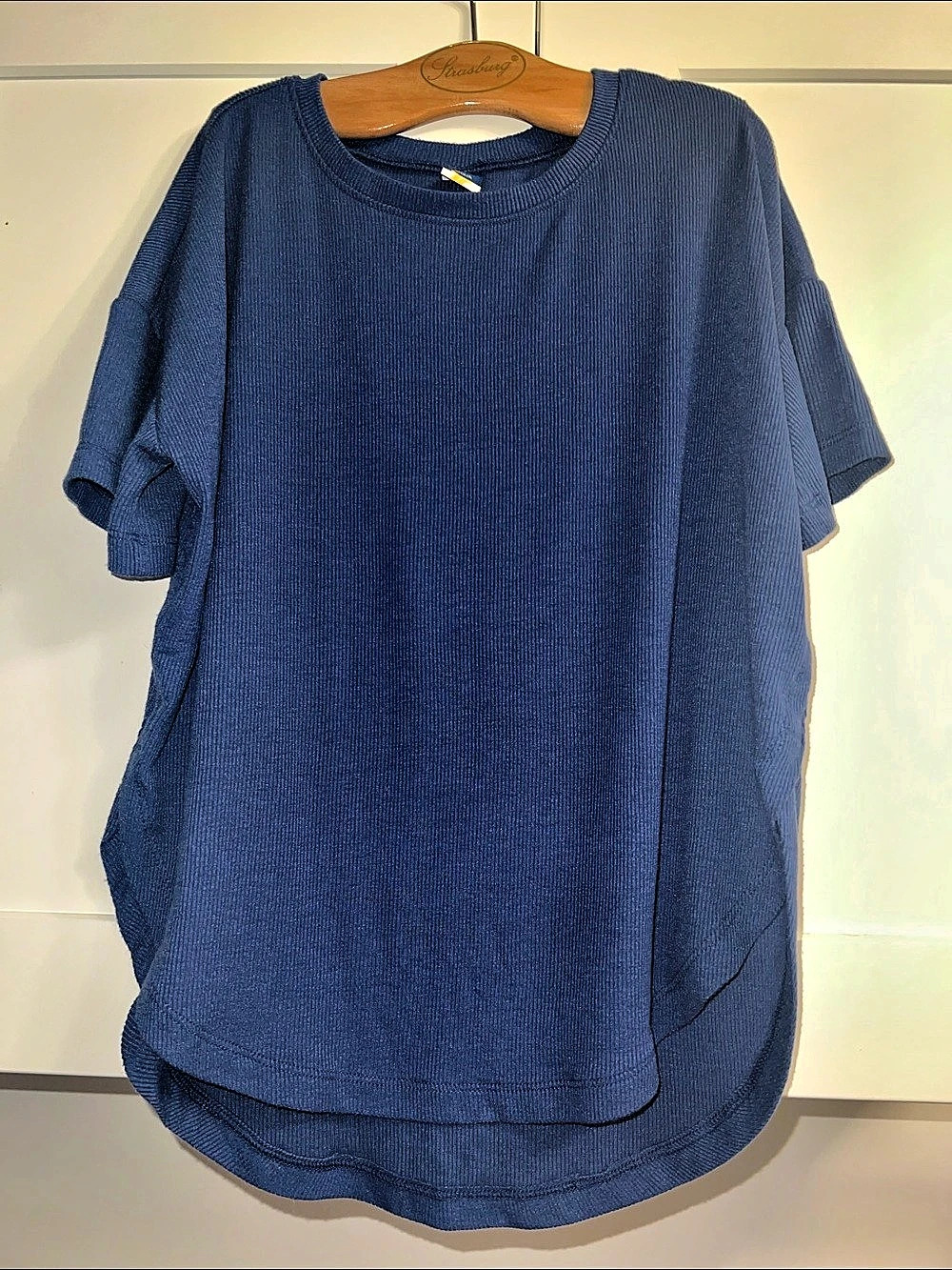 Old Navy Ultralite Short Sleeve Tunic Top in Blue Waffle design Size Mediu
